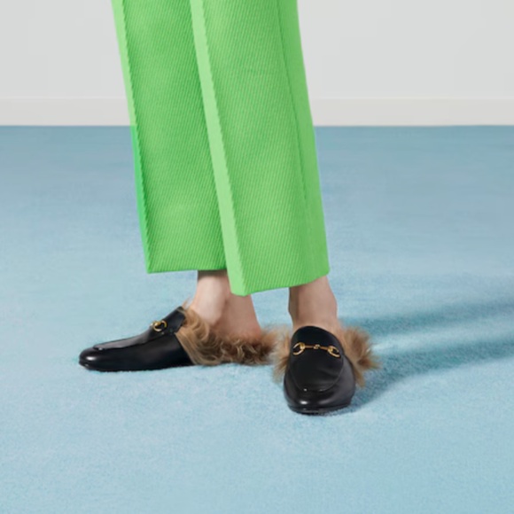 Gucci Princetown Black "Fur" Mules size 8 - Picture 3 of 6